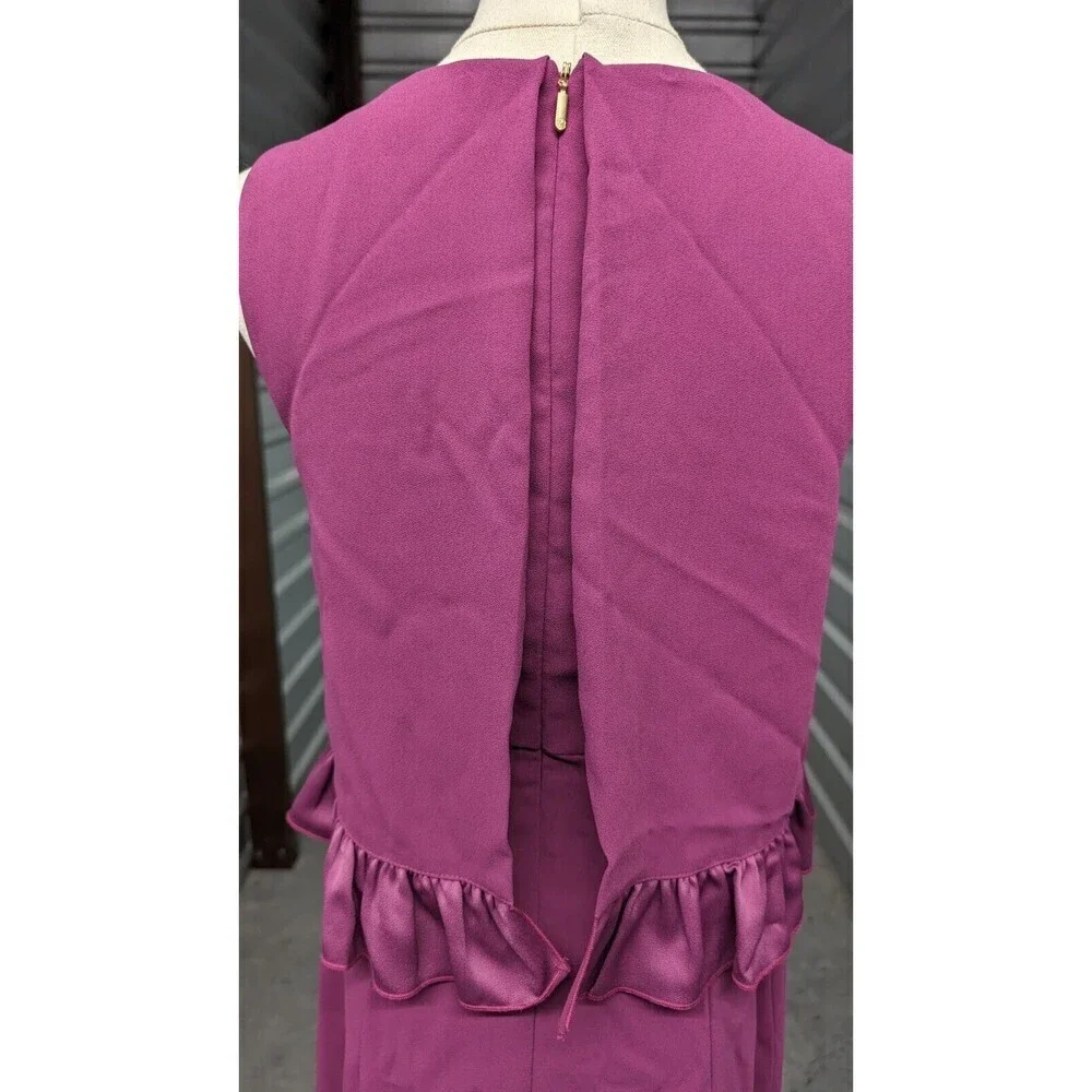 TRINA TURK Size‎ 4 Dress Ruffle Layer Bodice Split Back Sheath